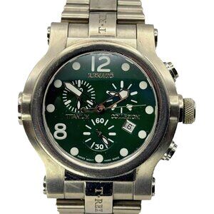 RENATO COLLEZIONI Mens T-REX TITANIUM Watch W/Green Swiss Movement Retro Classic